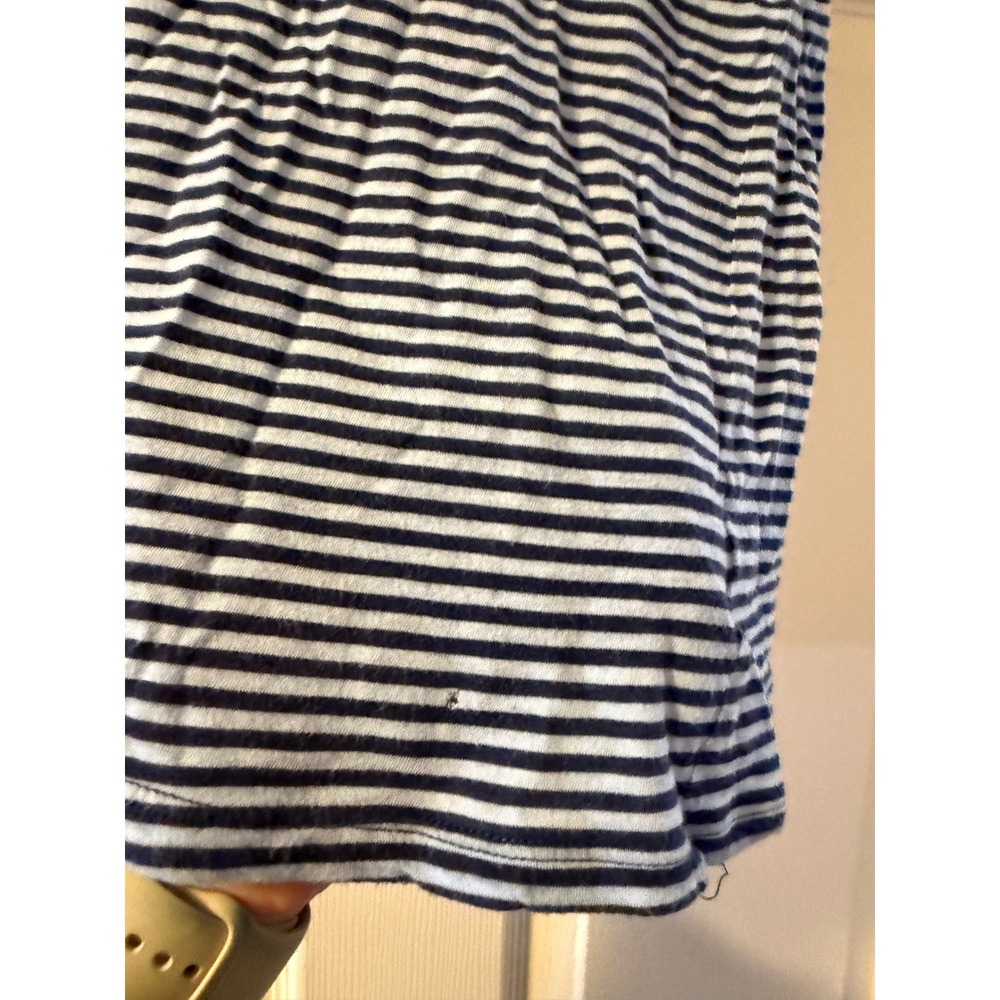 Michael Kors Striped Cold Shoulder Top Blue Navy Short Sleeve Large - Picture 4 of 6